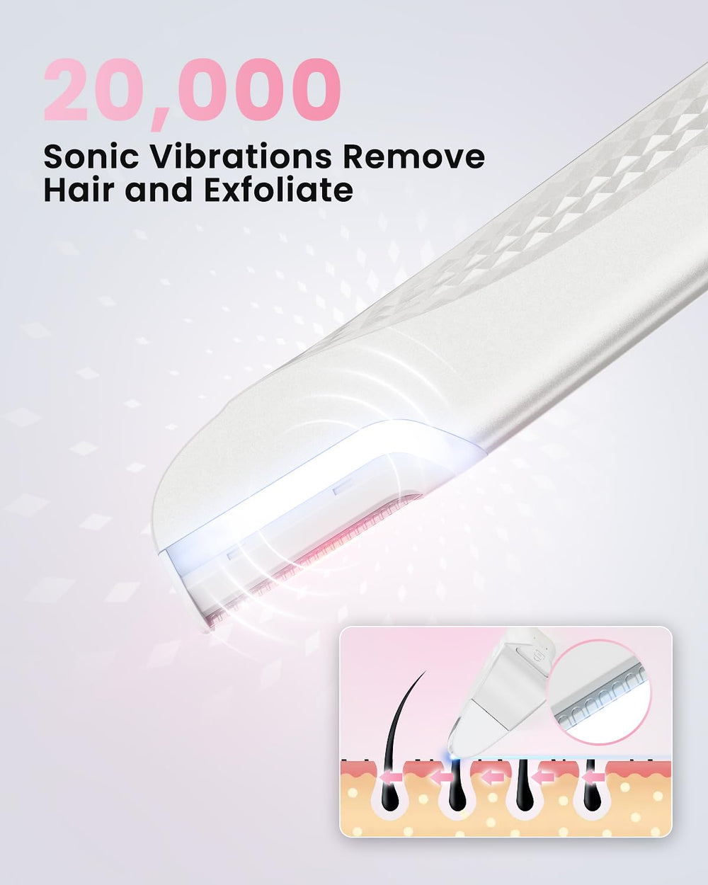Hyhail Dermaplane con iluminación LED para ver vello y piel con claridad.
