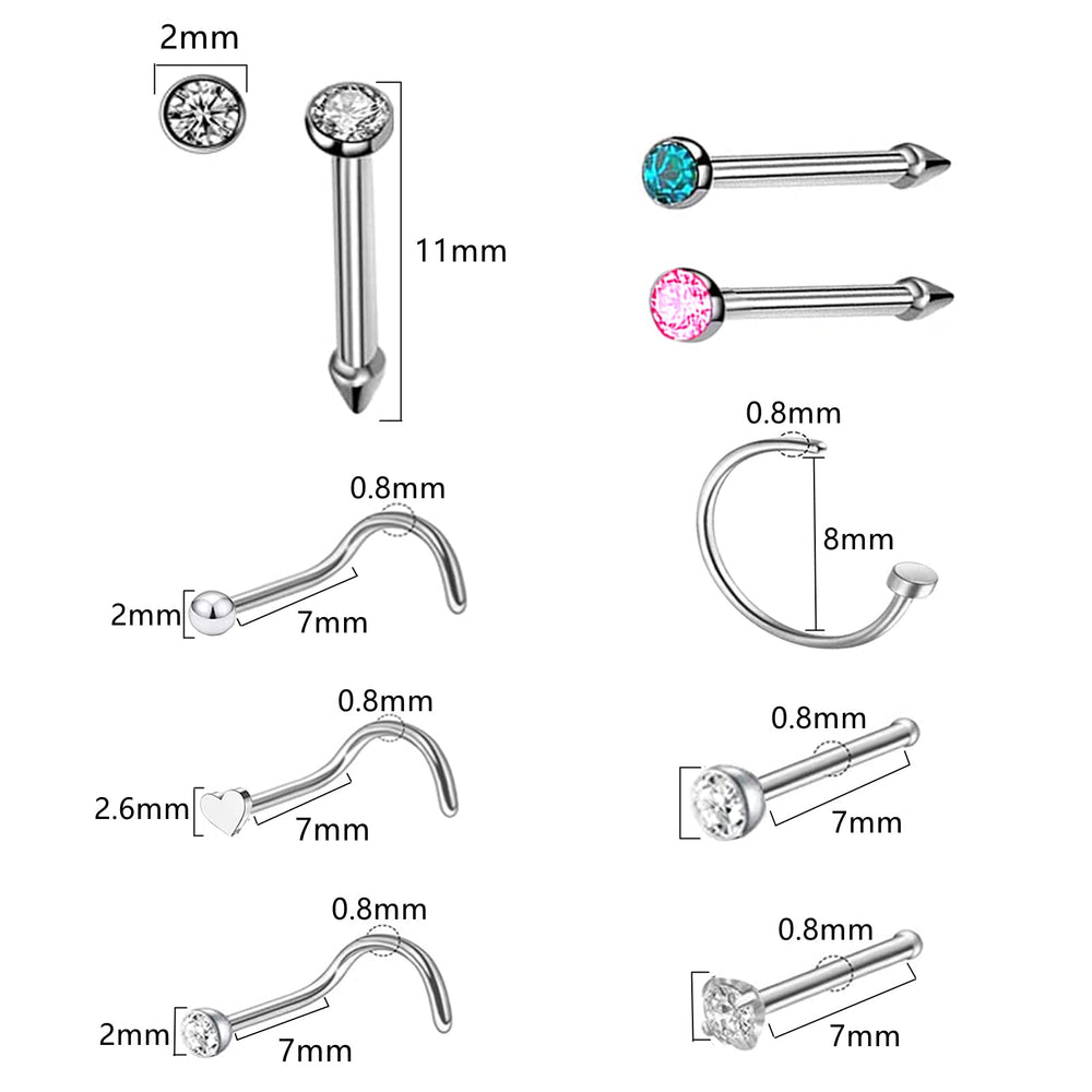 HYJLPAF accesorios de perforación nasal, componentes listos para personalizar tu estilo.