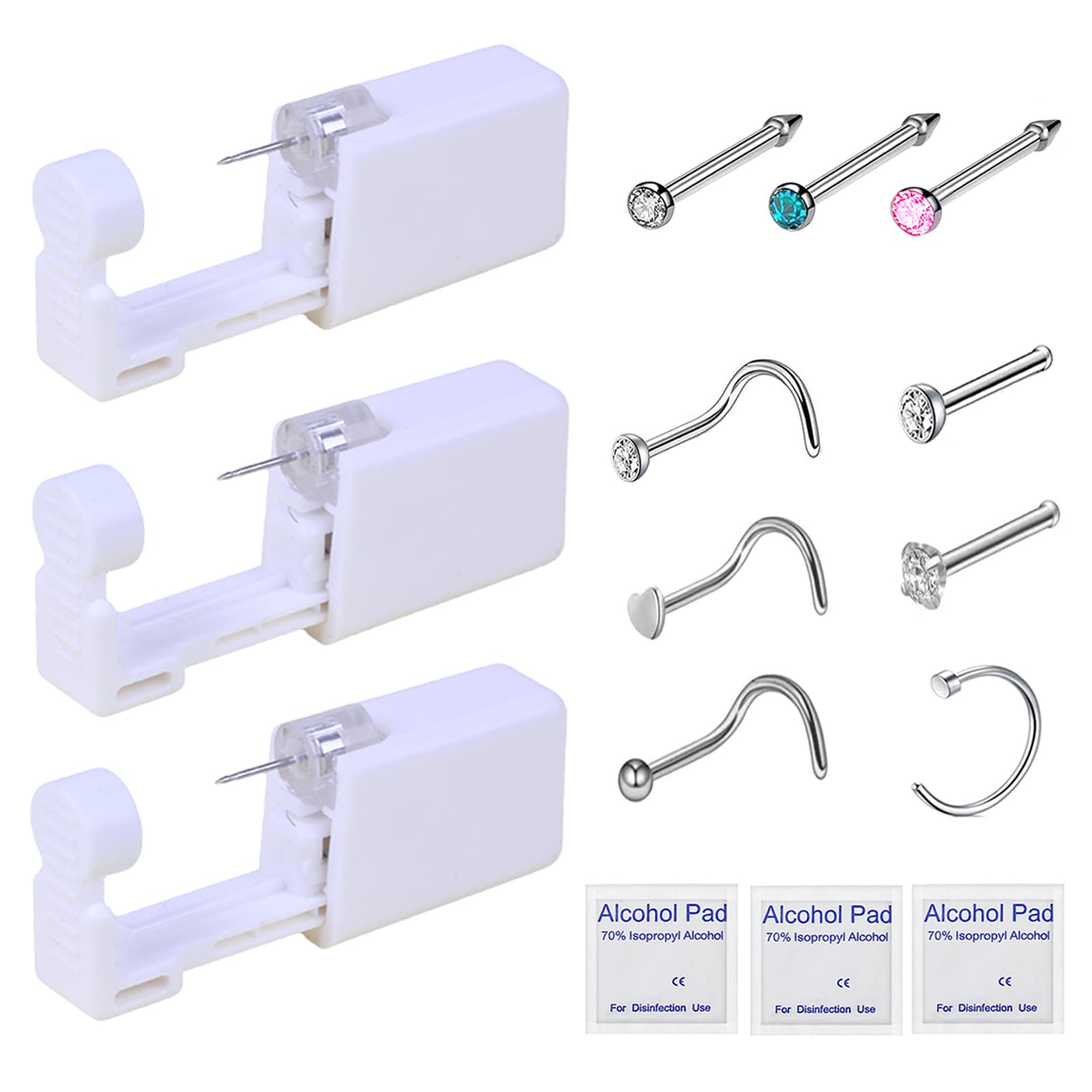 HYJLPAF kit de perforación nasal 3 pack, listo para uso sencillo y seguro.
