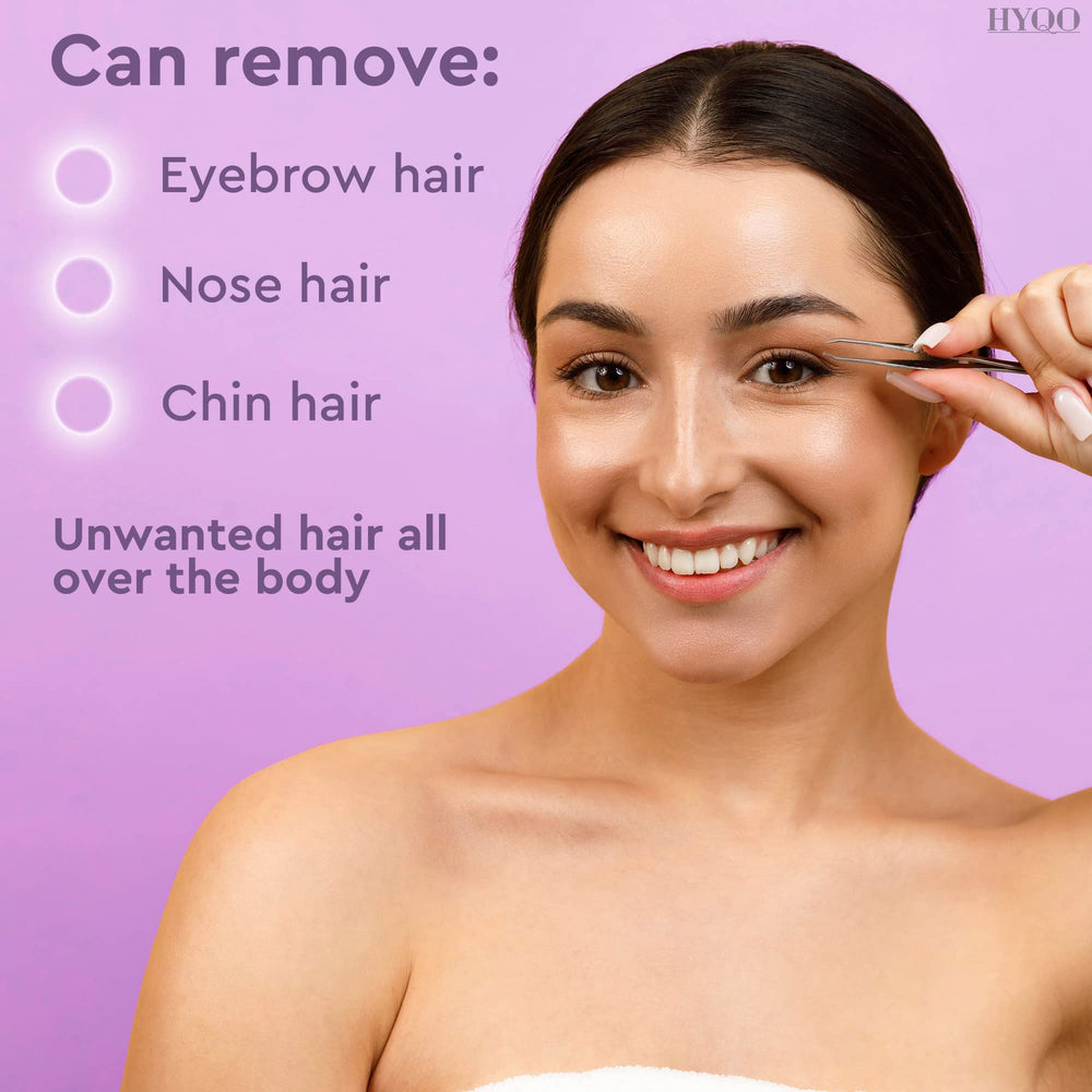 HYQO pinzas para uso diario y retoques rápidos de cejas y vello facial.