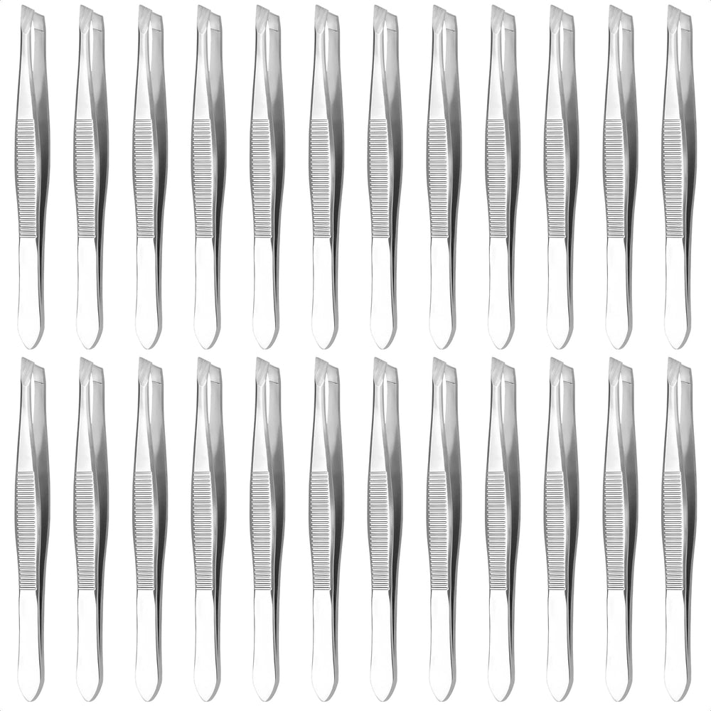 HYQO tijeras mini de 24 piezas en acero inoxidable para cejas con precisión duradera.