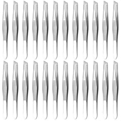 HYQO tijeras mini de 24 piezas en acero inoxidable para cejas con precisión duradera.