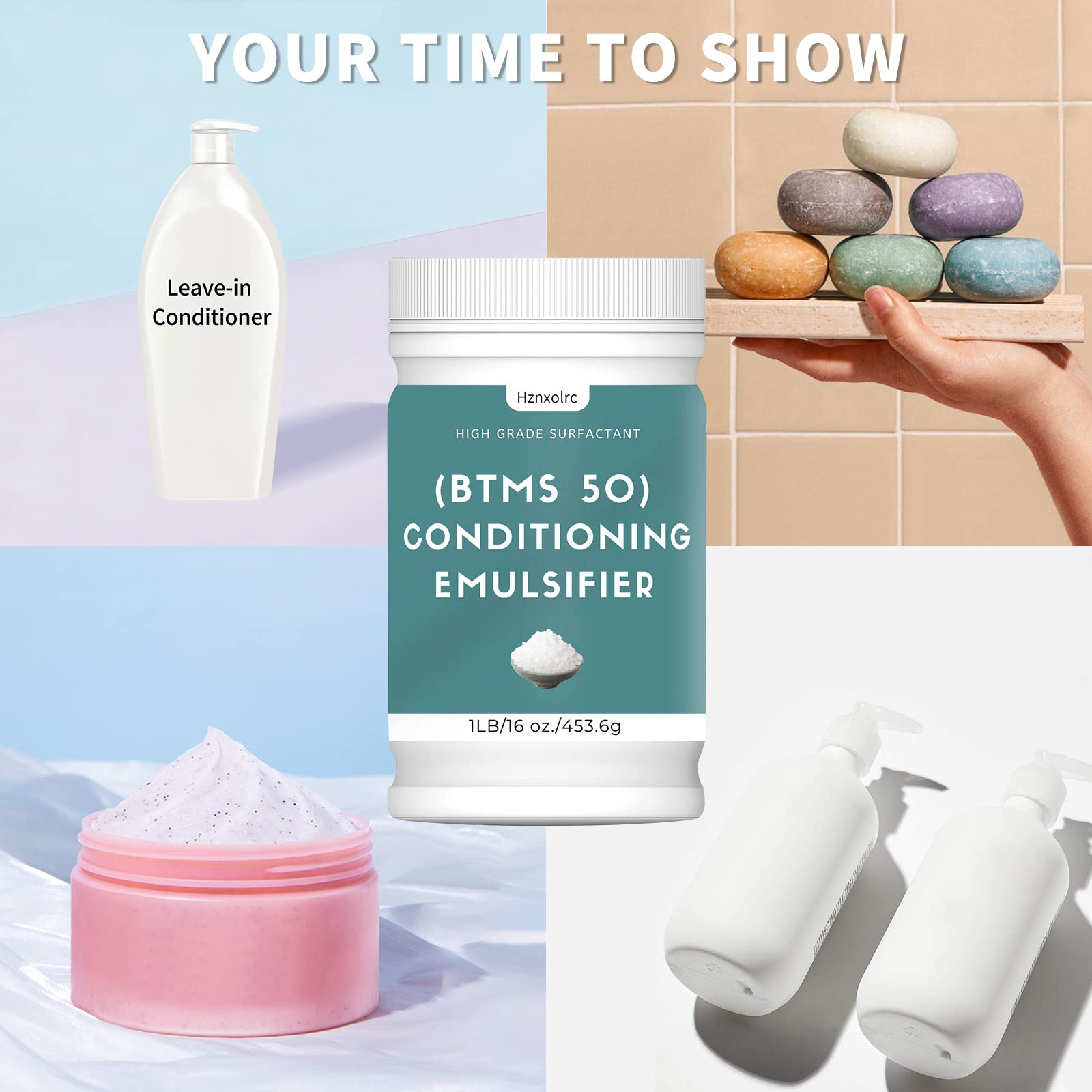 Hznxolrc BTMS 50, emulsificador natural, uso en shampoos y acondicionadores.