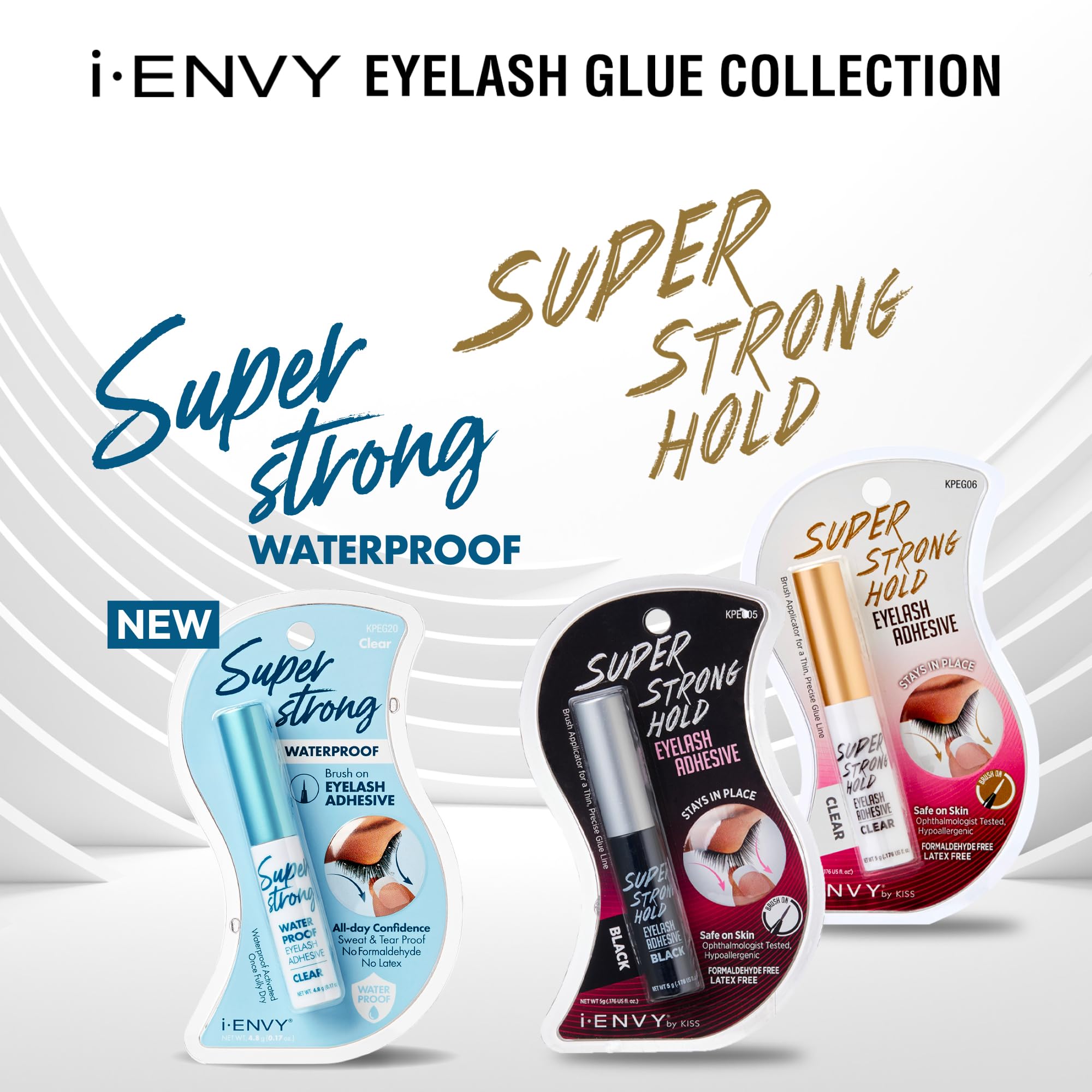 i-ENVY adhesivo de pestañas para aplicación precisa y resultados duraderos.