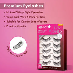 i•ENVY pestañas demi wispies cabello humano auténtico para realismo