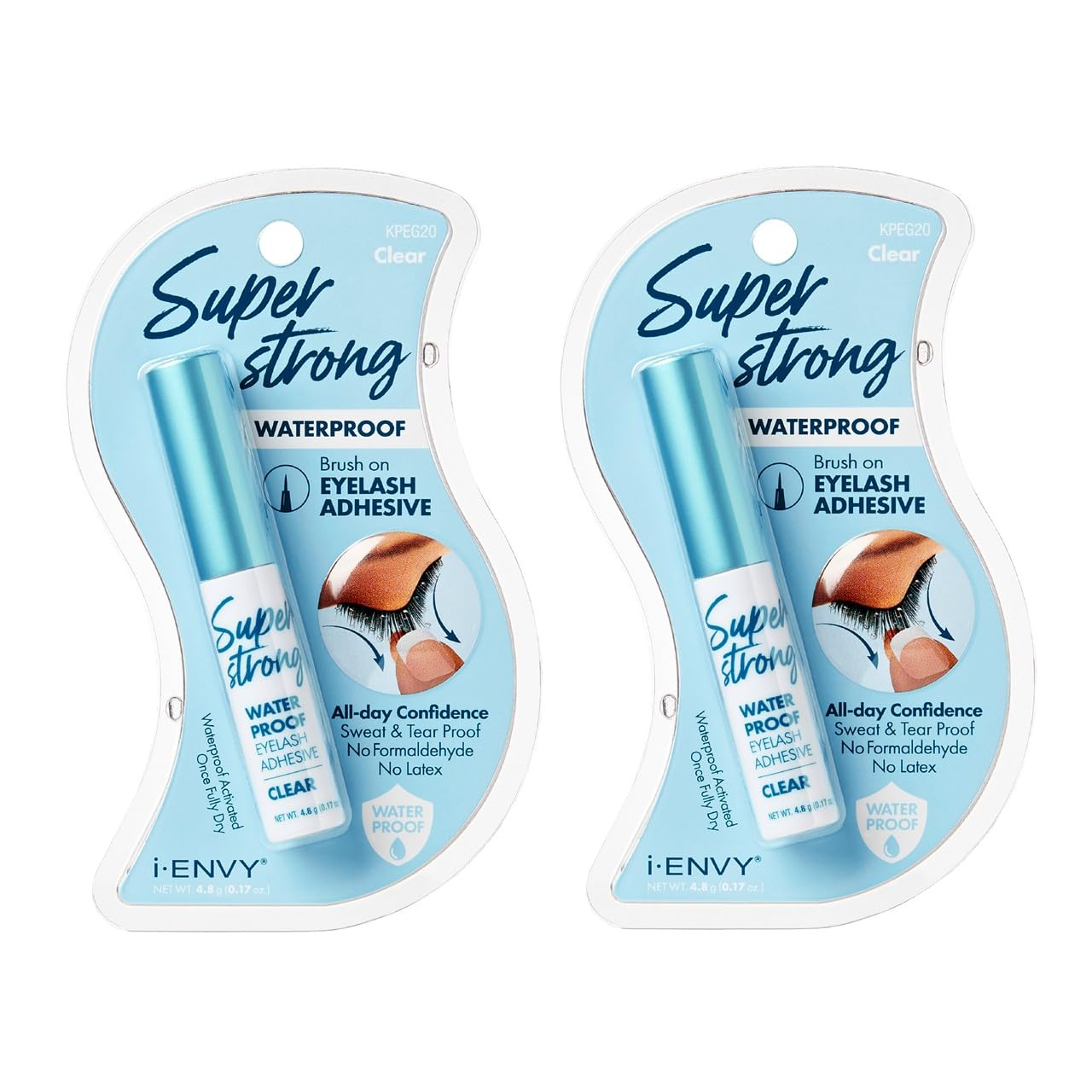 i-ENVY pegamento de pestañas a prueba de agua para un efecto duradero.