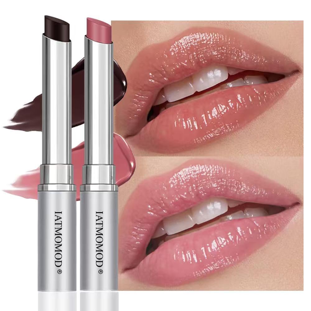 IATMOMOD balsamo labial tono miel desnudo, dúo compacto para hidratación diaria.