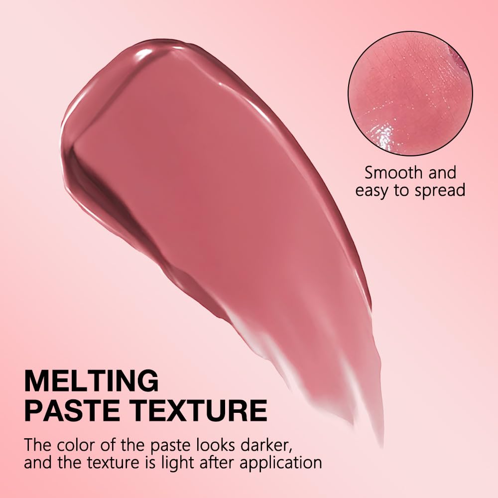 IATMOMOD Lip balm on lips demonstrates buildable sheer coverage.