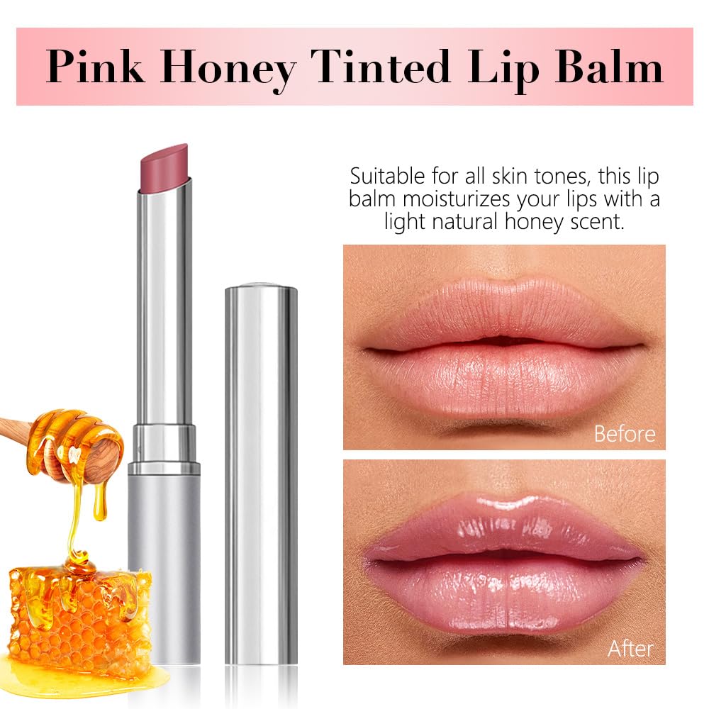 IATMOMOD Pink Cherry Nude Lip Balm tubes shown for easy on-the-go color.