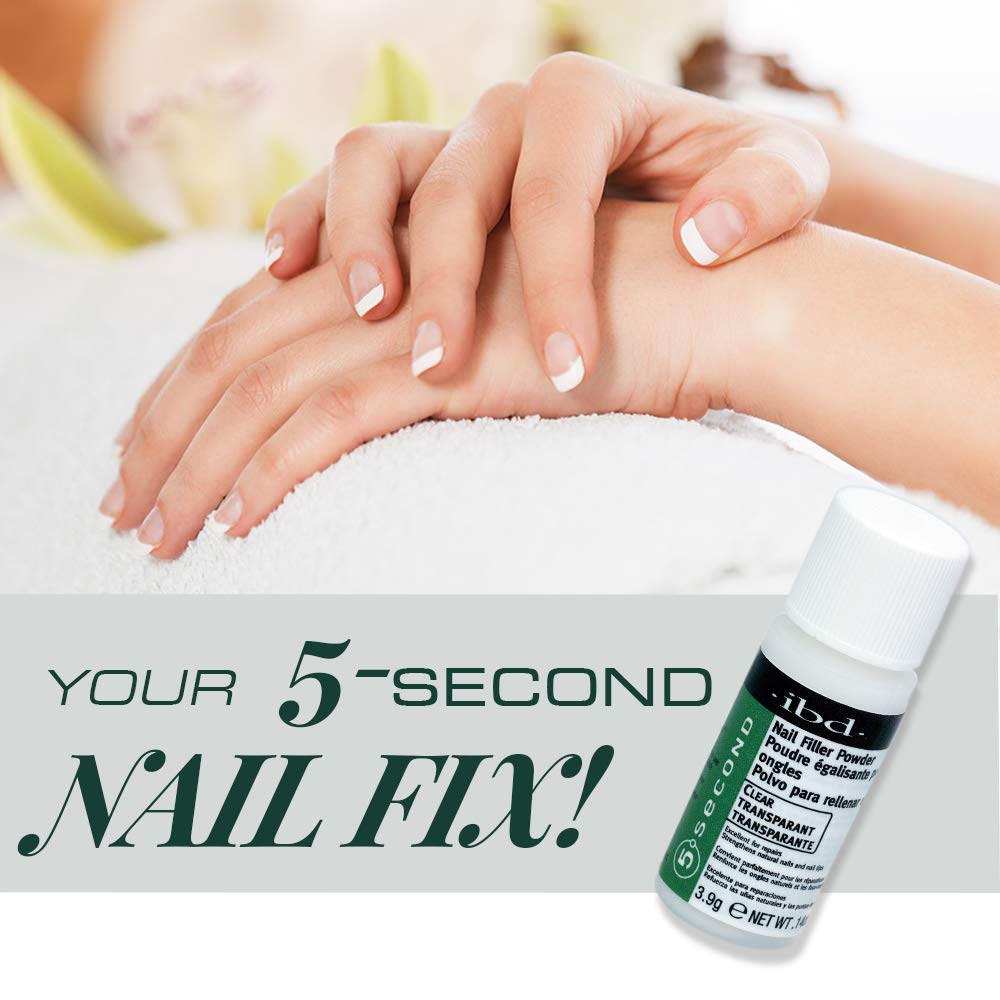 IBD 5 Second Nail Filler Powder bottle ready to reinforce natural nails and patch damage.