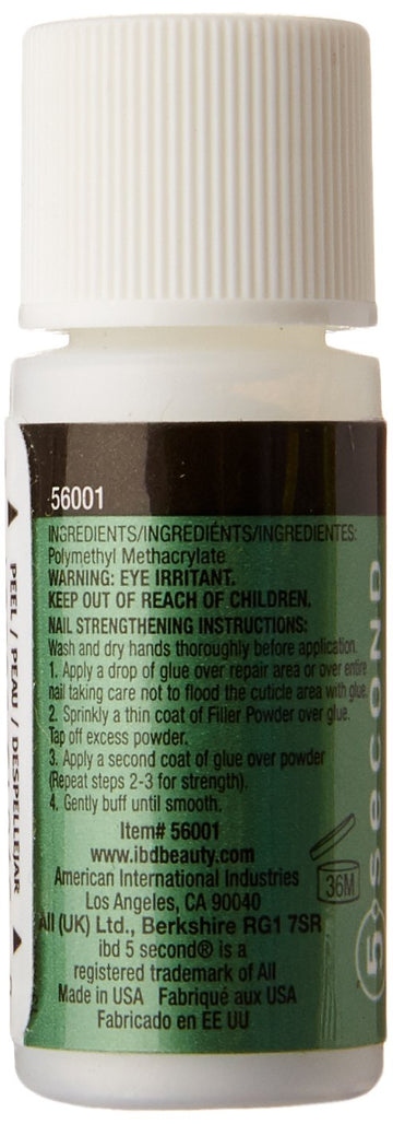 IBD Polvo rellenador 5 segundos, fortalece uñas naturales y puntas.