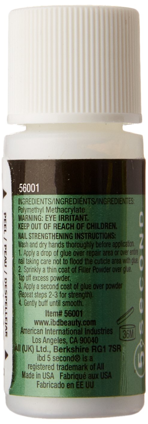 IBD Polvo rellenador 5 segundos, fortalece uñas naturales y puntas.