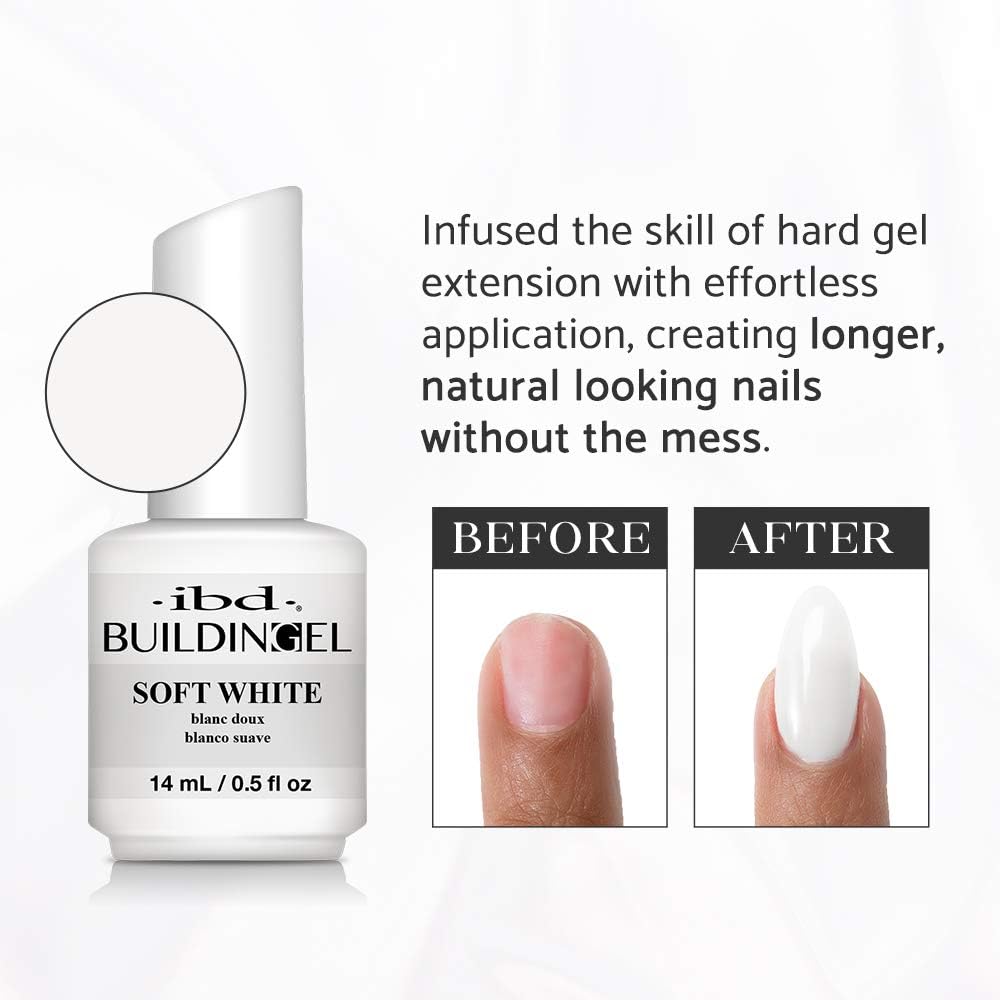 Gel auto-nivelante IBD facilita nivelación suave para uñas duraderas.