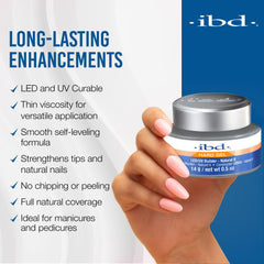 IBD Gel Duro LED/UV Natural II, acabado liso y profesional