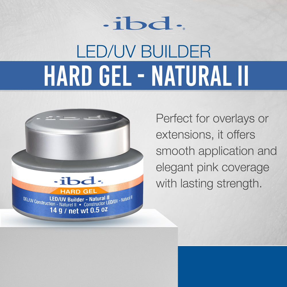 IBD Gel Duro LED/UV Natural II, secado rápido para sesiones eficientes