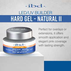 IBD Gel Duro LED/UV Natural II, secado rápido para sesiones eficientes