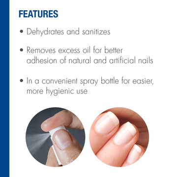 IBD Nail Prep Spray enhances adhesion for gels and acrylics