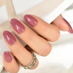 iBeautying uñas taro rojo puro con acabado UV gel para un look elegante