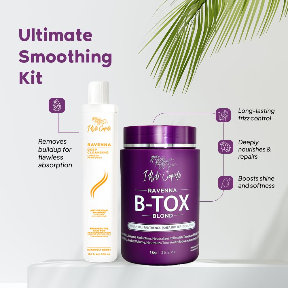 I Belli Capelli Ravenna Blond Btox Champú Clarificante: elimina acumulaciones y purifica el cuero cabelludo.