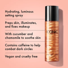 ICONIC LONDON Prep-Set-Glow aplicada antes del maquillaje para preparación de la piel