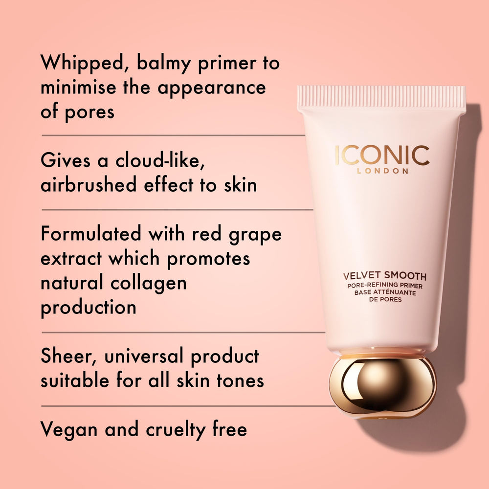 ICONIC LONDON Velvet Smooth Pore-Refining Primer acabado mate suave sin transferencia