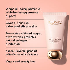 ICONIC LONDON Velvet Smooth Pore-Refining Primer acabado mate suave sin transferencia