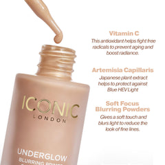 ICONIC LONDON Underglow Primer, fini demi-mat qui éclaire sans surcharge.