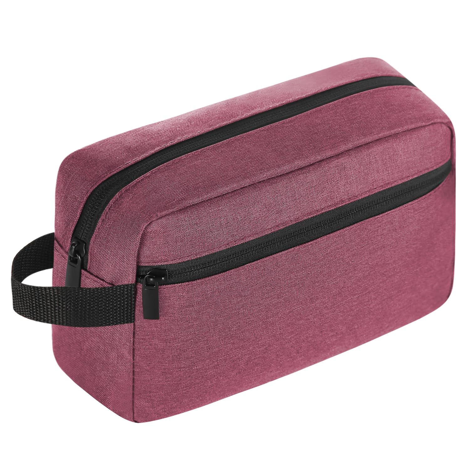 Icramsy bolsa de aseo de viaje compacta en púrpura rojizo, ideal para viajes cortos