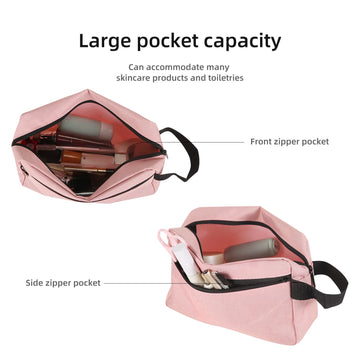 Icramsy bolsa de aseo rosa, asa reforzada para durabilidad