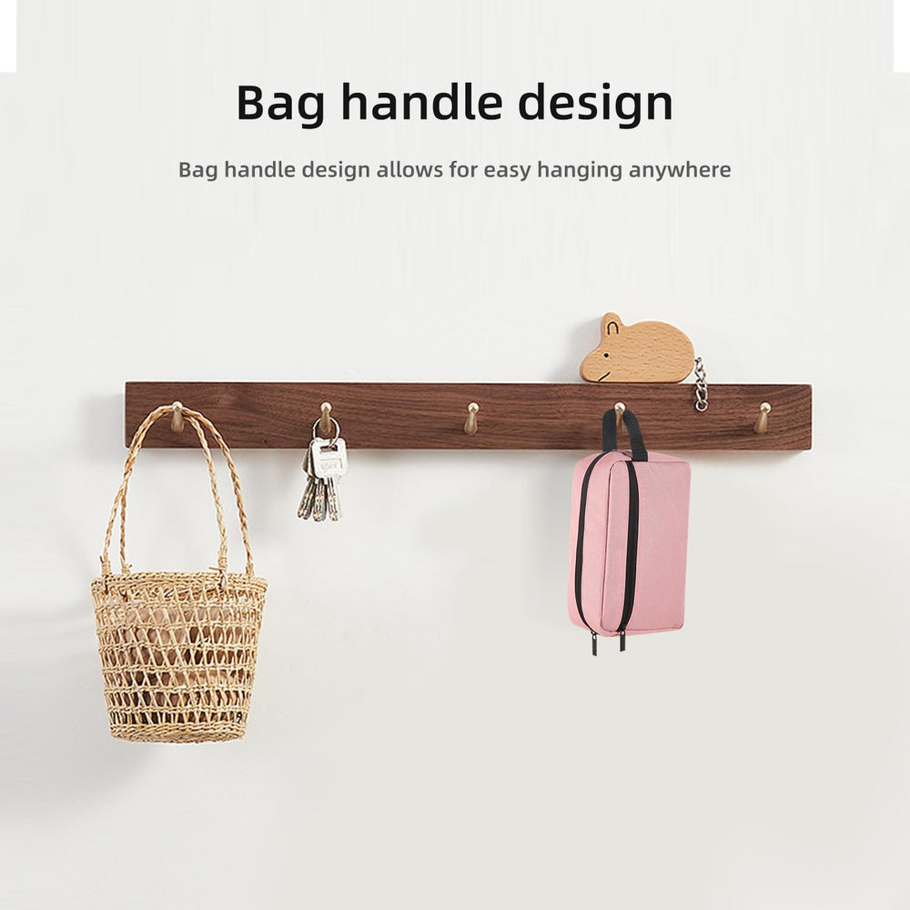 Icramsy bolsa de aseo rosa, bolsillo lateral para objetos pequeños