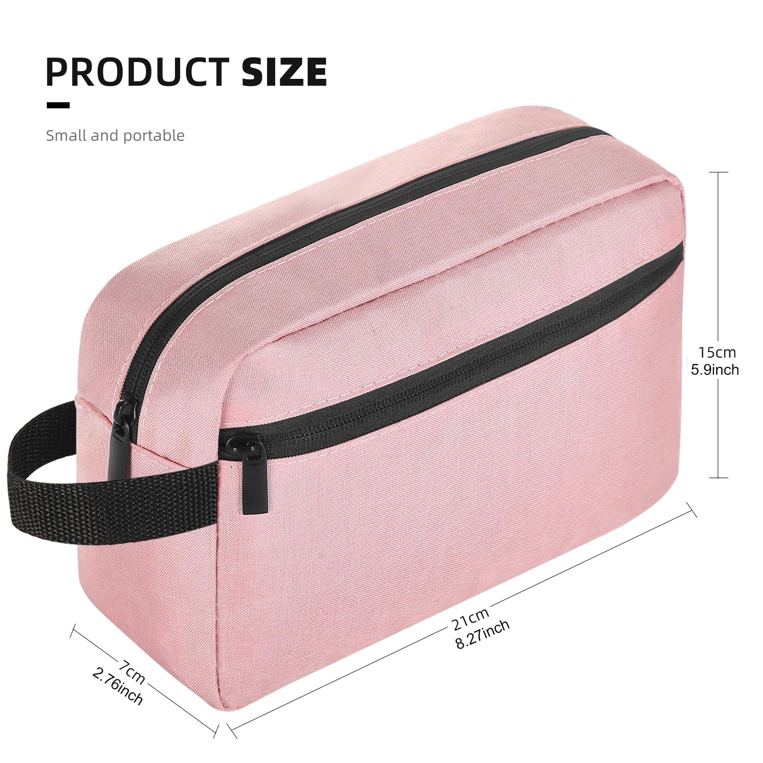 Icramsy bolsa de aseo rosa, interior impermeable para líquidos seguros