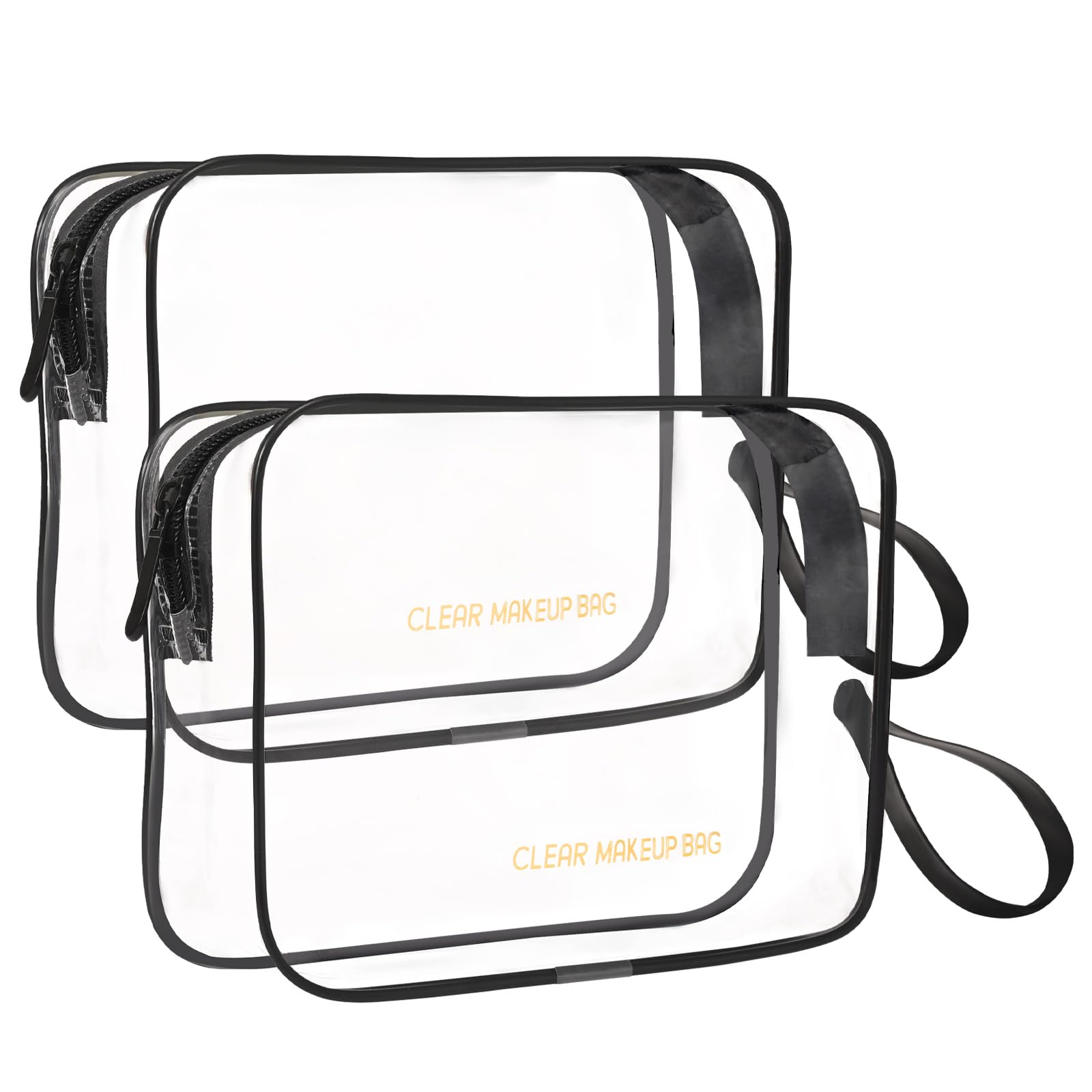 Icramsy bolsa maquillaje transparente fácil de limpiar y reutilizable