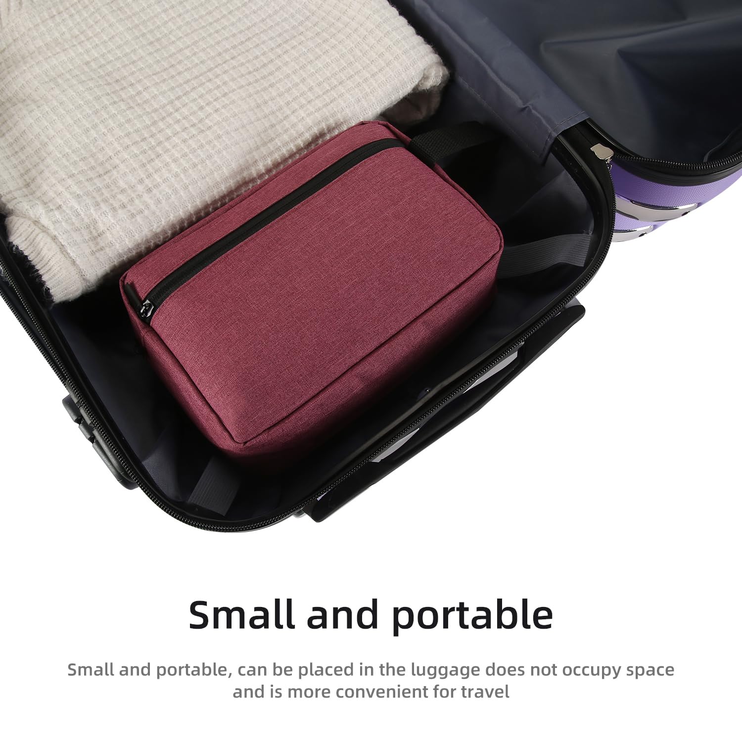 Icramsy estuche de cosméticos con cierre fuerte, mantiene tus productos seguros durante el viaje