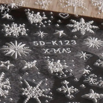 IDDFEVE adornos navideños relieve para uñas con brillo.