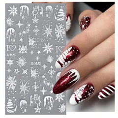 IDDFEVE árbol Navidad diseño nieve para uñas con acabado brillante.