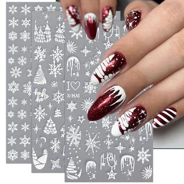 IDDFEVE copos de nieve brillantes arte de uñas festivo.