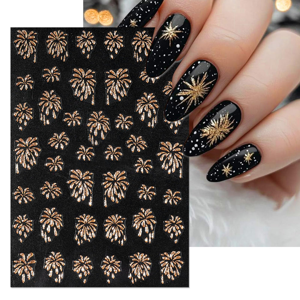 IDDFEVE pegatinas uñas doradas brillo, ideales para realzar manicura festiva