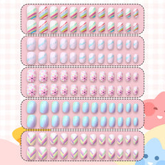 Ideal Swan uñas para niñas con adhesivo fácil de aplicar para manicura casera.