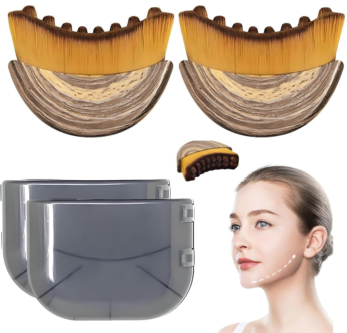 IDFXP Cepillo Contorno Linfático Facial con cerdas ultra suaves para definición visible.
