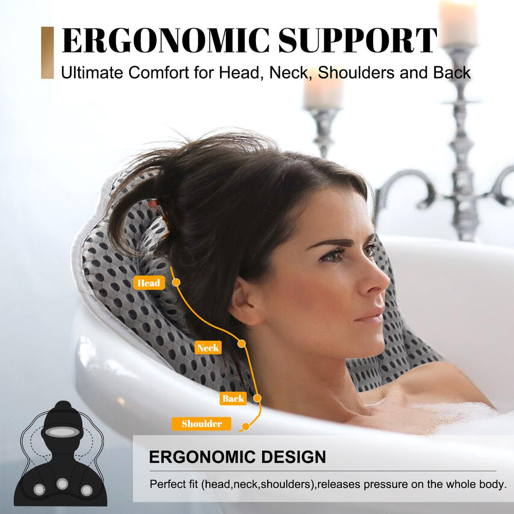 Idle Hippo oreiller bain confort ergonomique soutient tête et nuque.