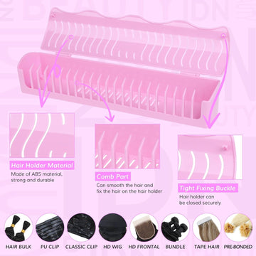 IDN BEAUTY ventosas fijación extensiones color rosa, sujetan con seguridad durante secado