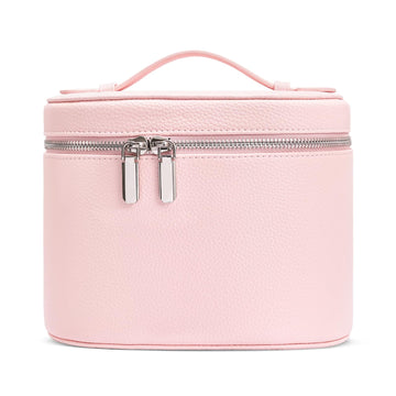 Estuche idoltimes de cuero portátil para maquillaje, ideal para viaje y organización.