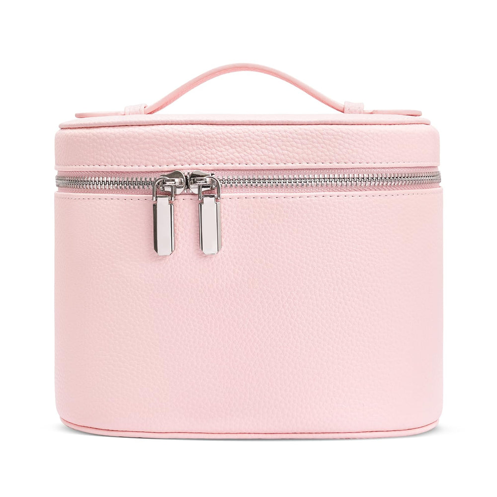Estuche idoltimes de cuero portátil para maquillaje, ideal para viaje y organización.