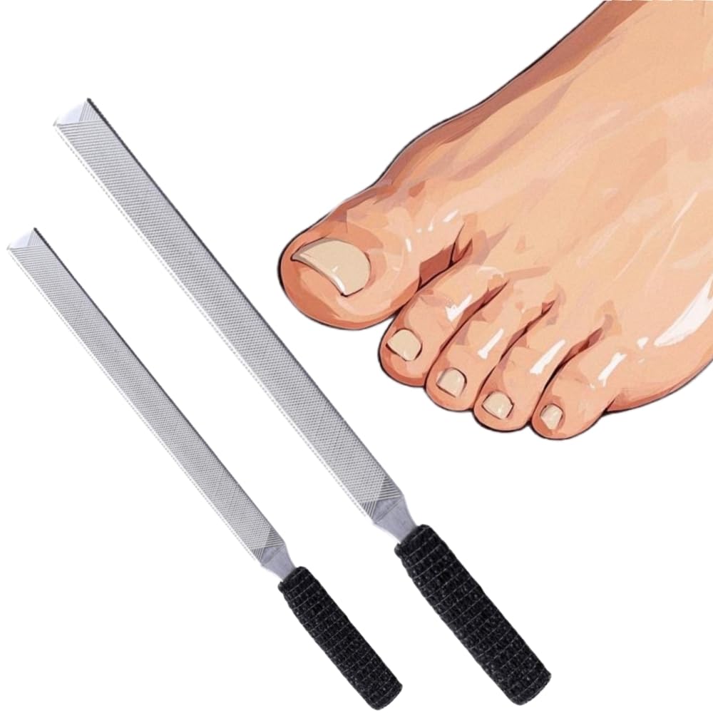 IDOU lima uñas duras, acero inoxidable, 4 caras, conjunto para uñas gruesas