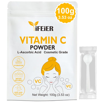 iFEiER Vitamina C Polvo en envase con doble sellado para cosméticos