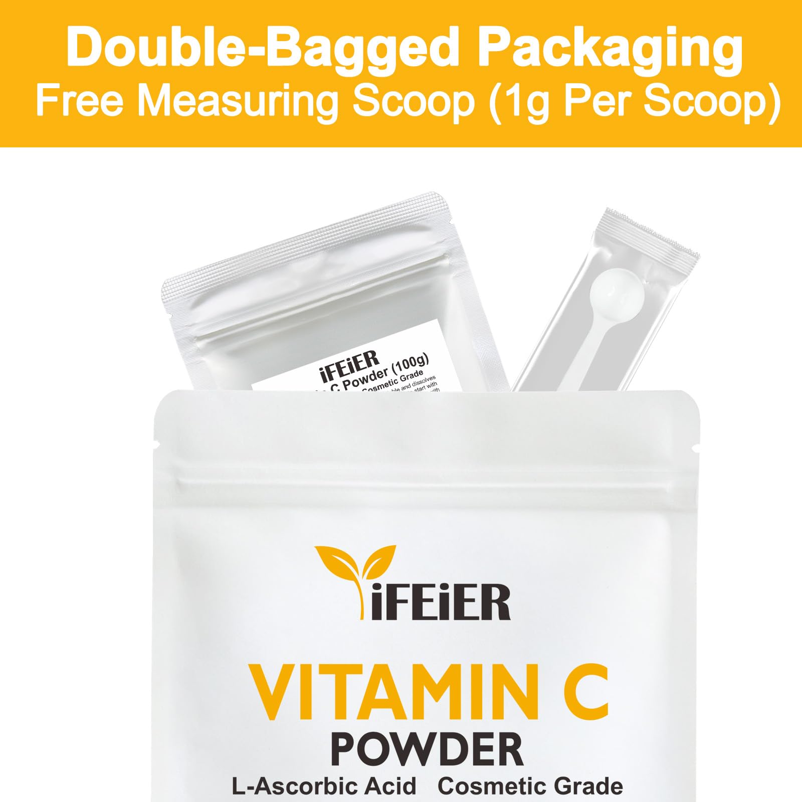 iFEiER Vitamina C Polvo para serum casero, mezclado con activos