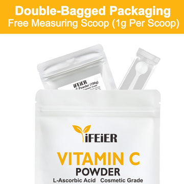 iFEiER Vitamina C Polvo para serum casero, mezclado con activos