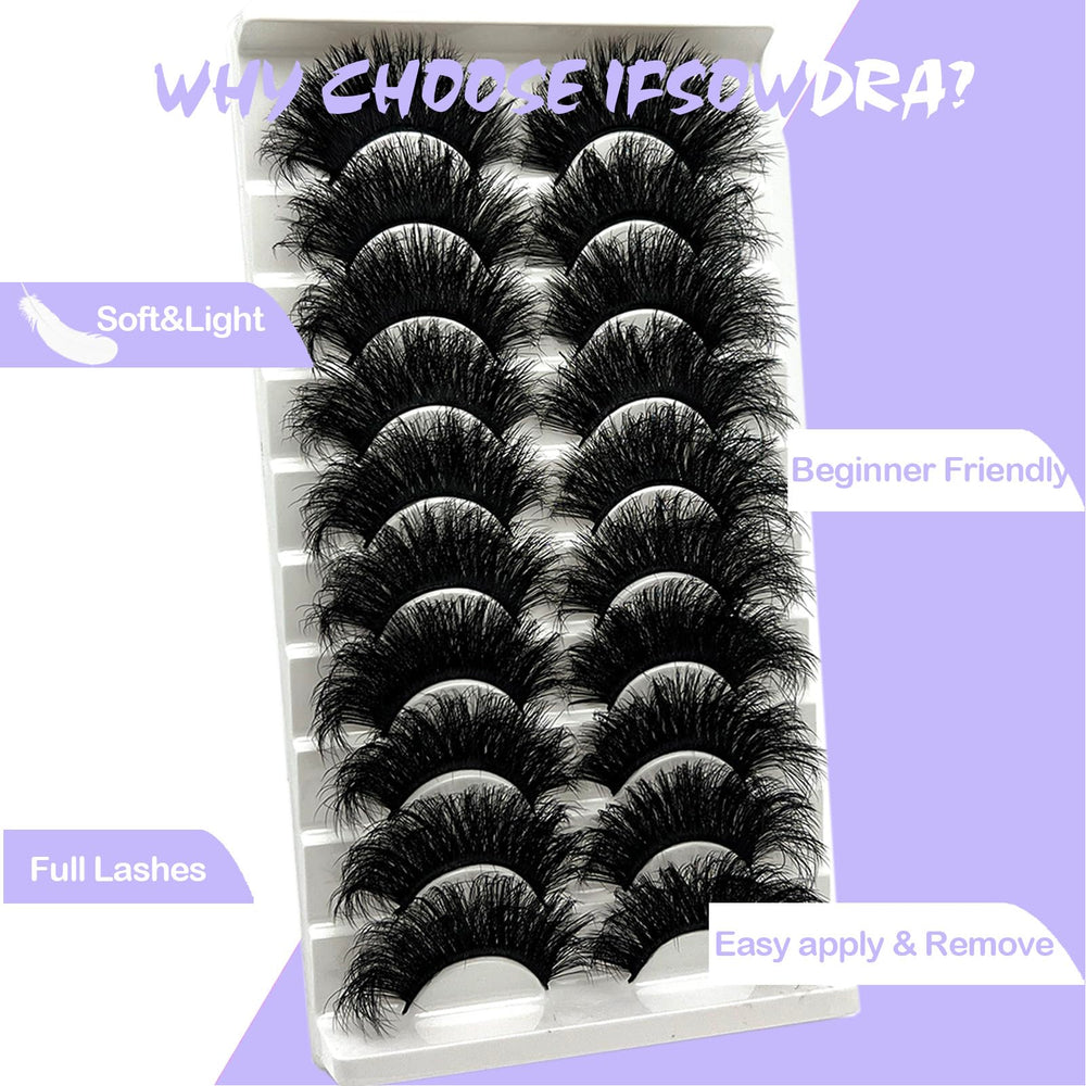 IFSOWDRA pestañas 10 pares pack 25mm, lista para crear distintos looks.
