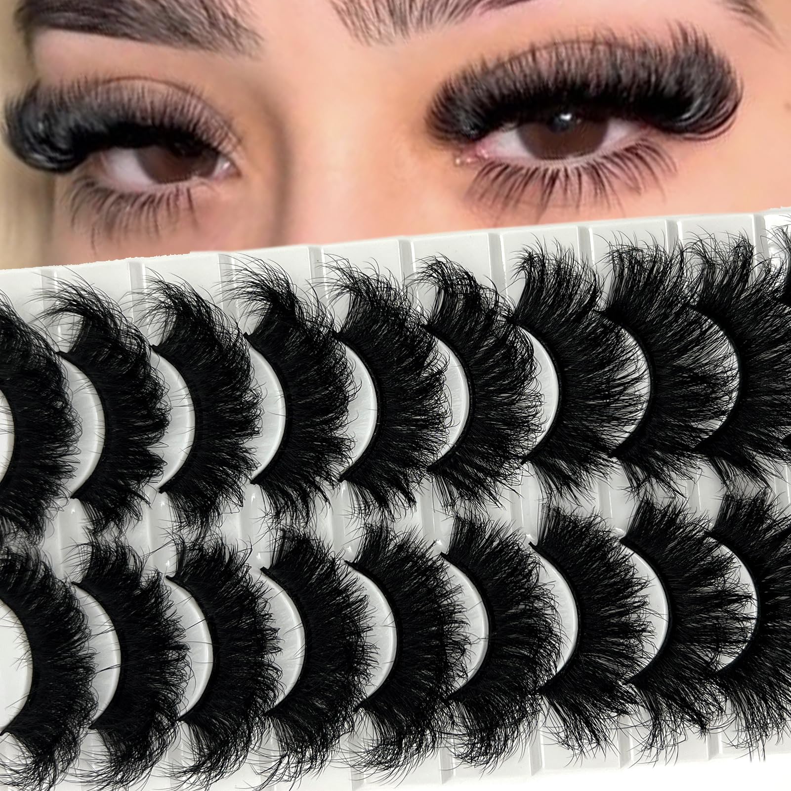 IFSOWDRA pestañas visón abundantes 25mm en pack, volumen suave para look natural.