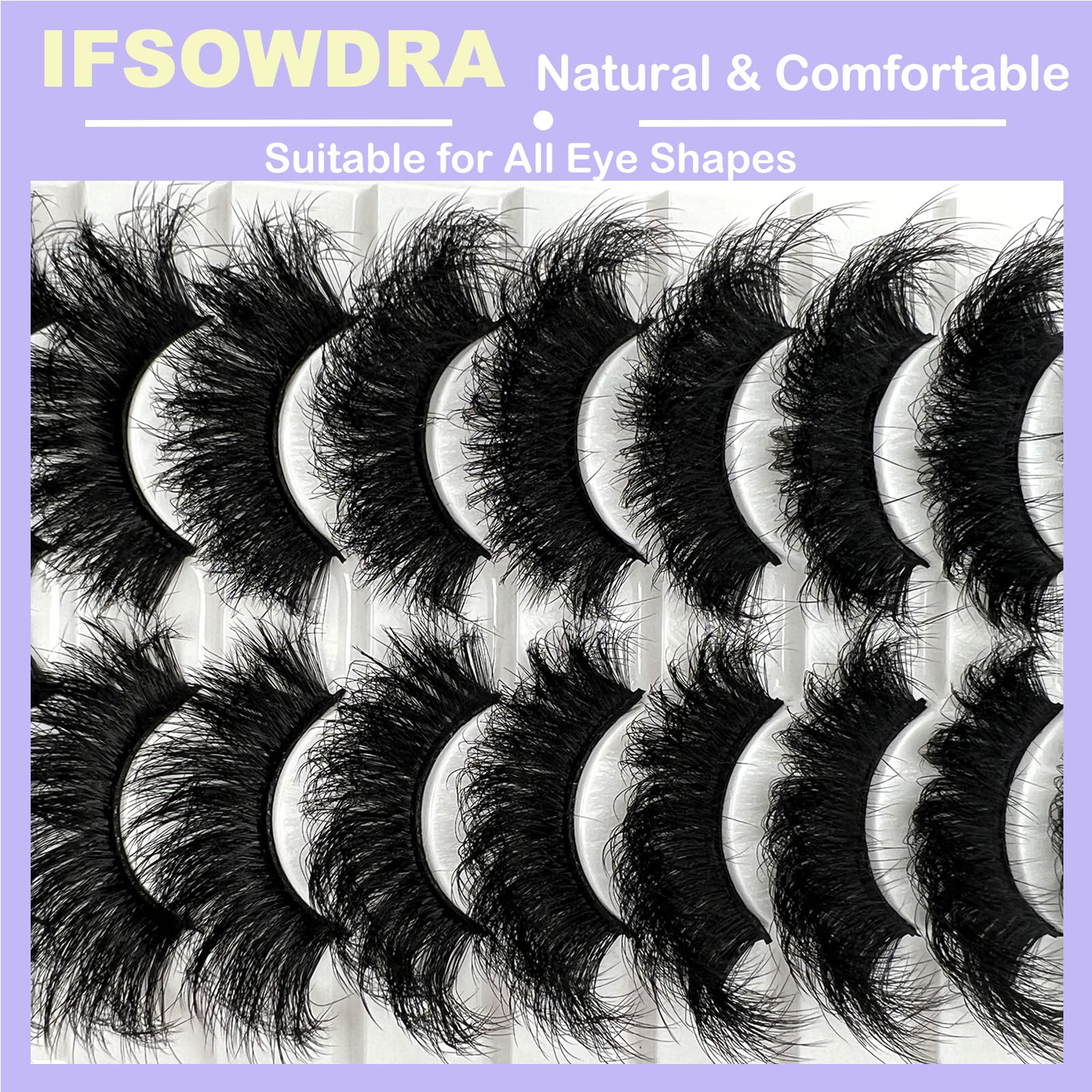 IFSOWDRA pestañas visón curva D con volumen 20mm para apariencia equilibrada